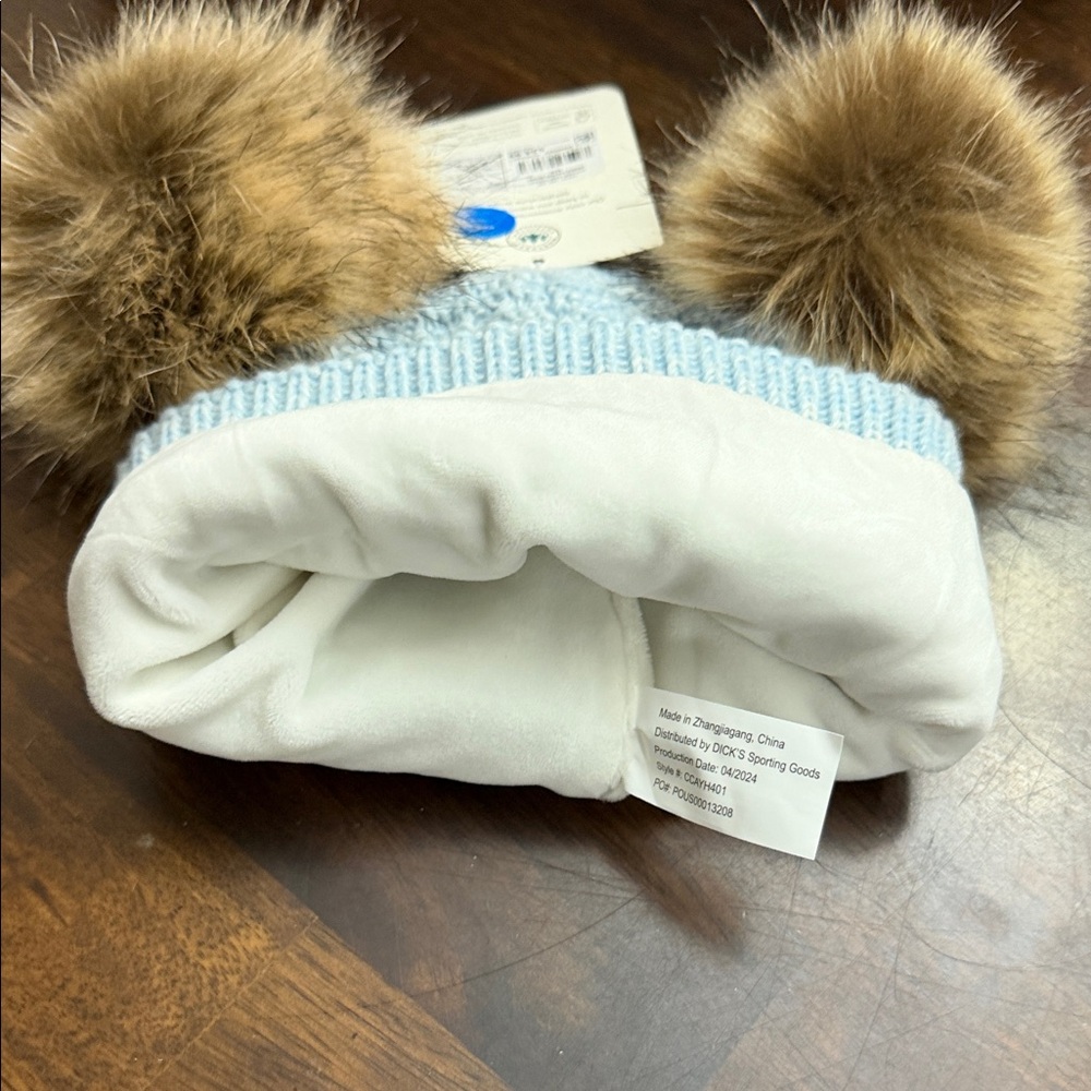 Northeast Outfitters Kids Cozy Beanie - Light Blue and Brown‎ - Picture 4 of 4